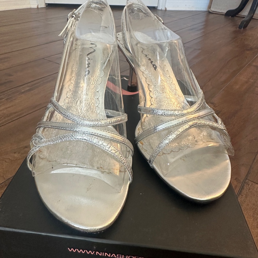 Nina Women's Metallic Silver Heels